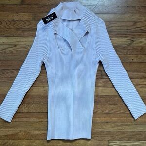 White House Black Market Blush Ribbed Sweater